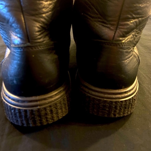 Reiker Men’s Black Leather Ankle Shearling lined Boots size 10.5 / 44 - Picture 4 of 7